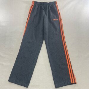 Adidas Men's Essential 3 Stripes Fleece Jogger Pants Gray Orange Stripes GD5501